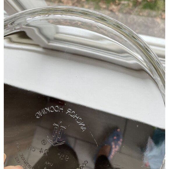 Vintage Anchor Hocking USA Heavy 2+ lb Clear Glass 9.5” 24cm Pie Bake Pan Plate - Picture 5 of 7